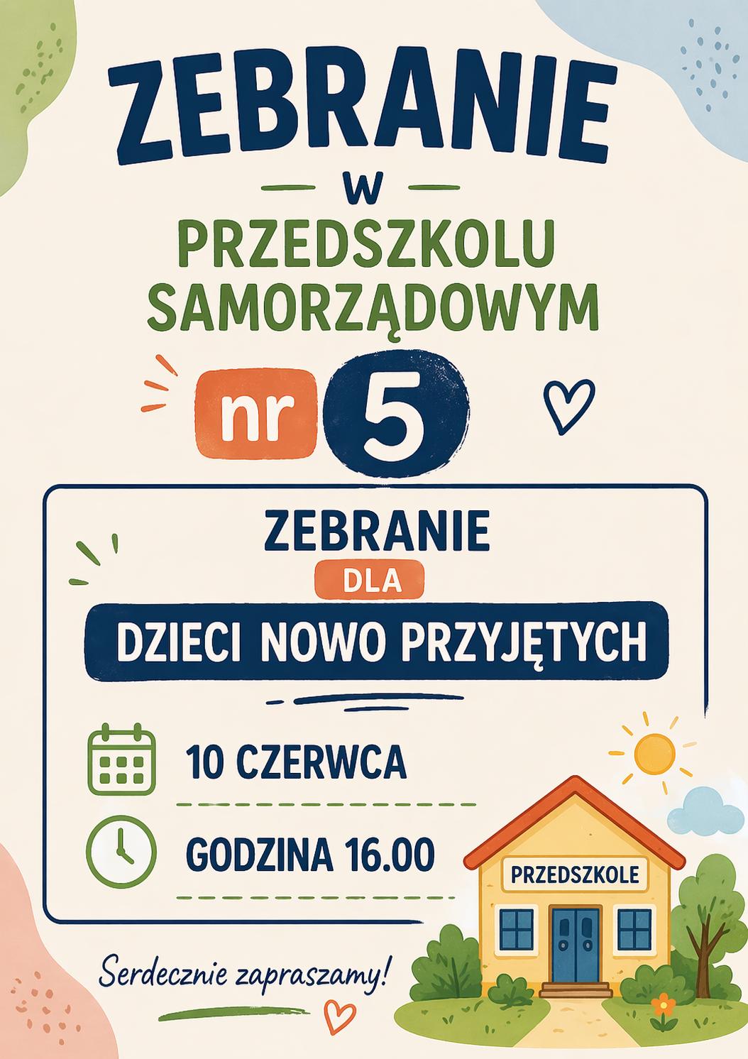 Zebranie dla rodziców dzieci nowo przyjętych